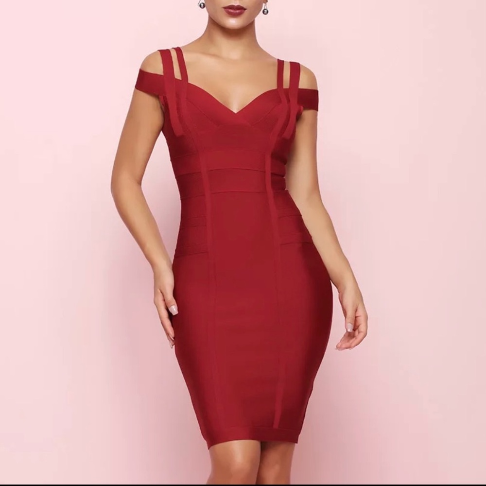 Red Polyester Dress